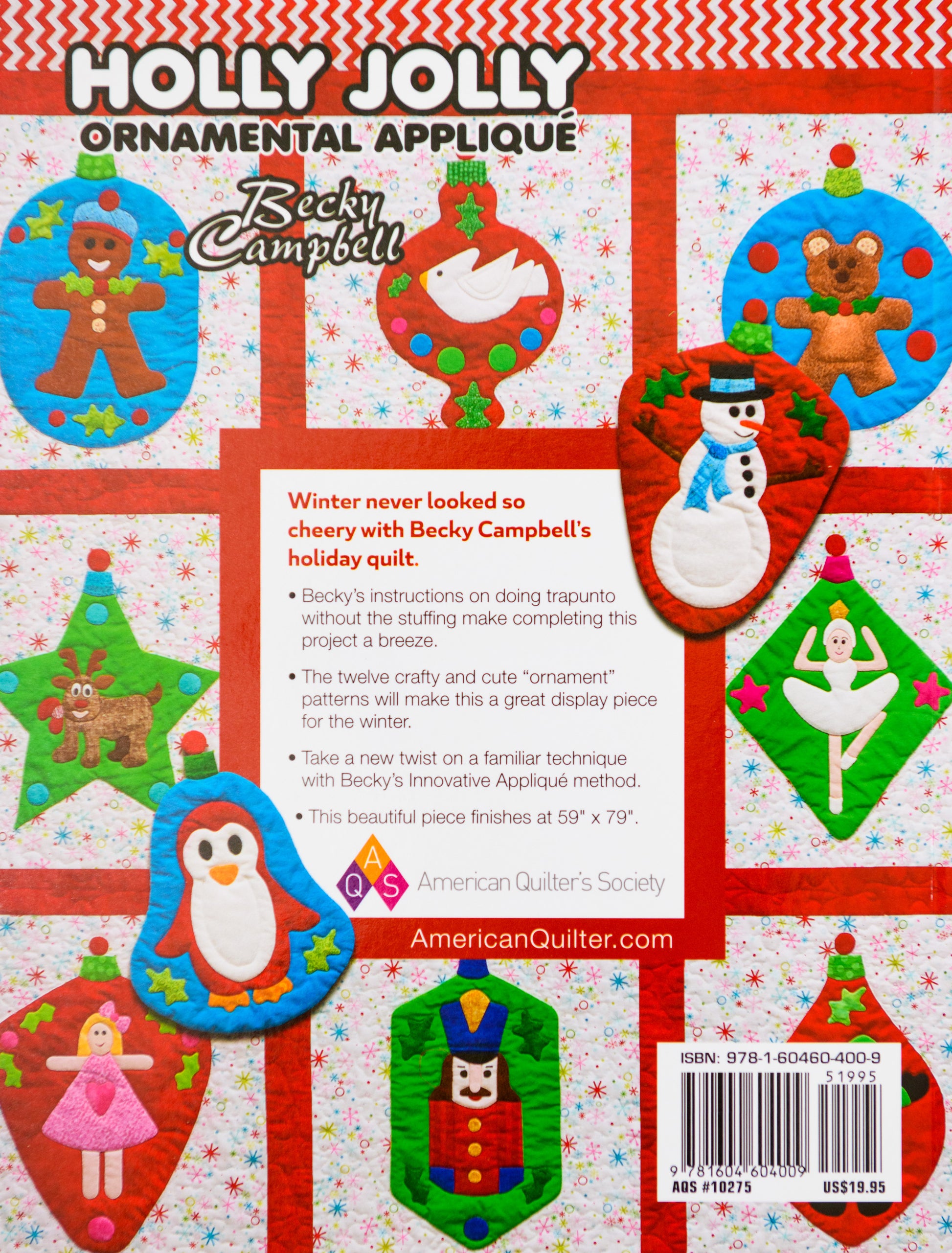 Back cover of Holly Jolly Appliqué Book