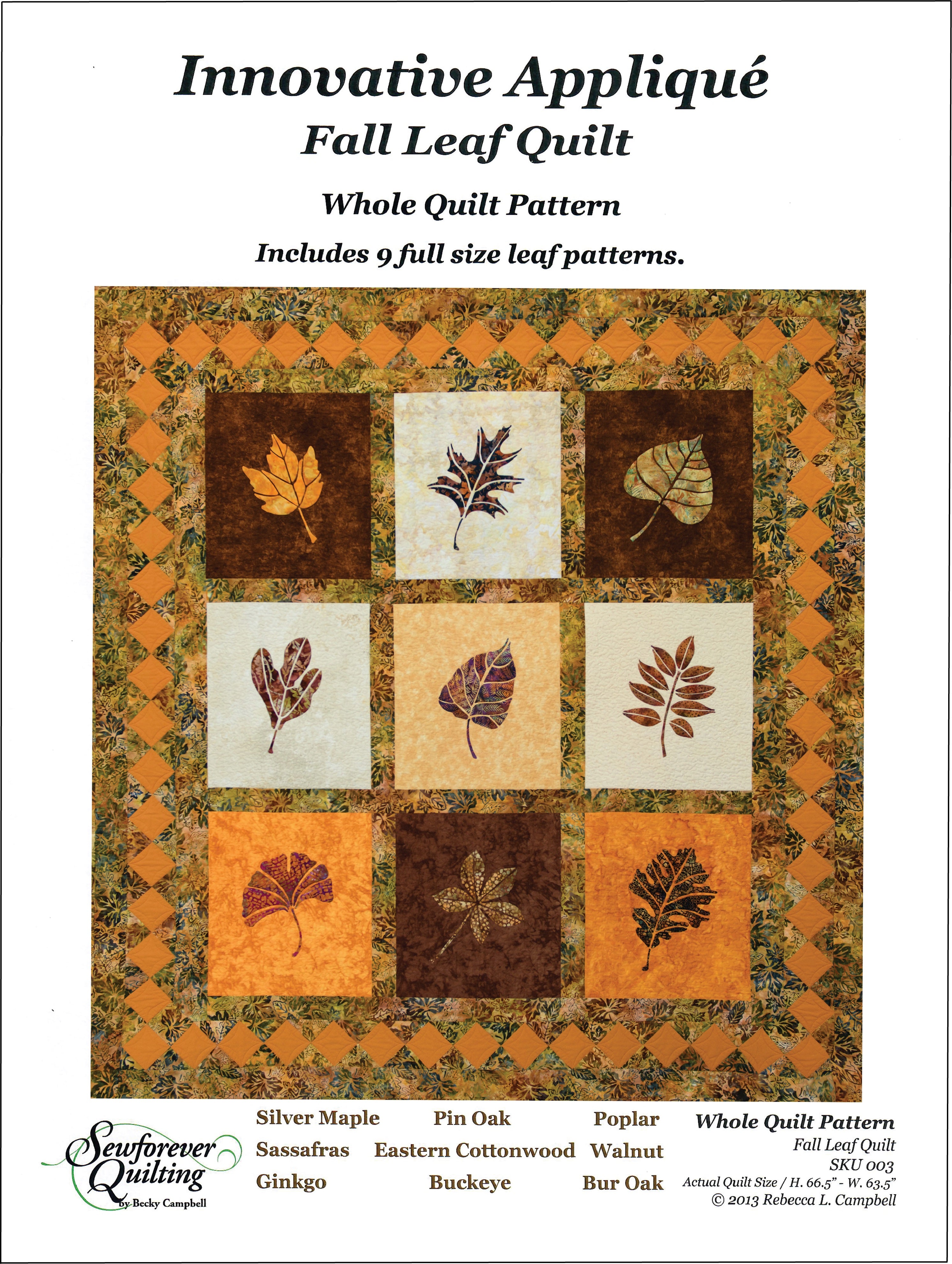 Fall Leaf Appliqué Quilt Pattern – Sewforever