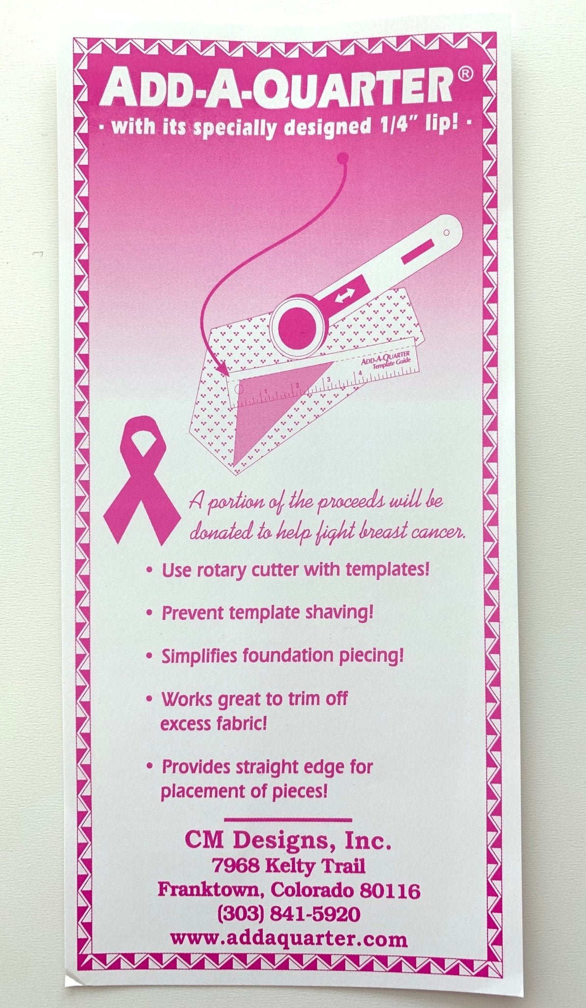 Add-A-Quarter Ruler - Sewforever