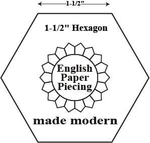 English Paper Piecing Made Modern | Templates for Hexagon 1-1/2"