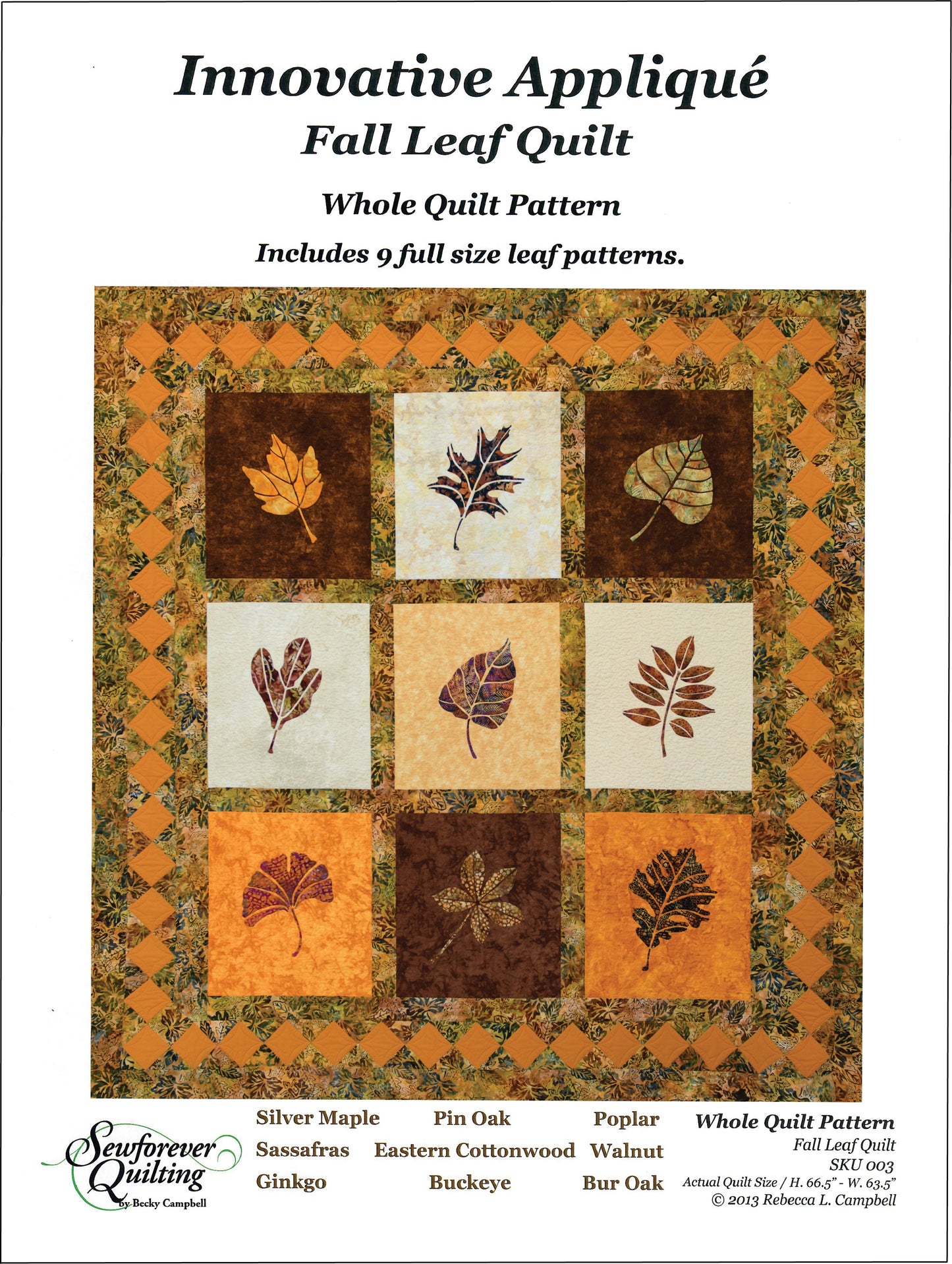 Fall Leaf Appliqué Quilt Pattern