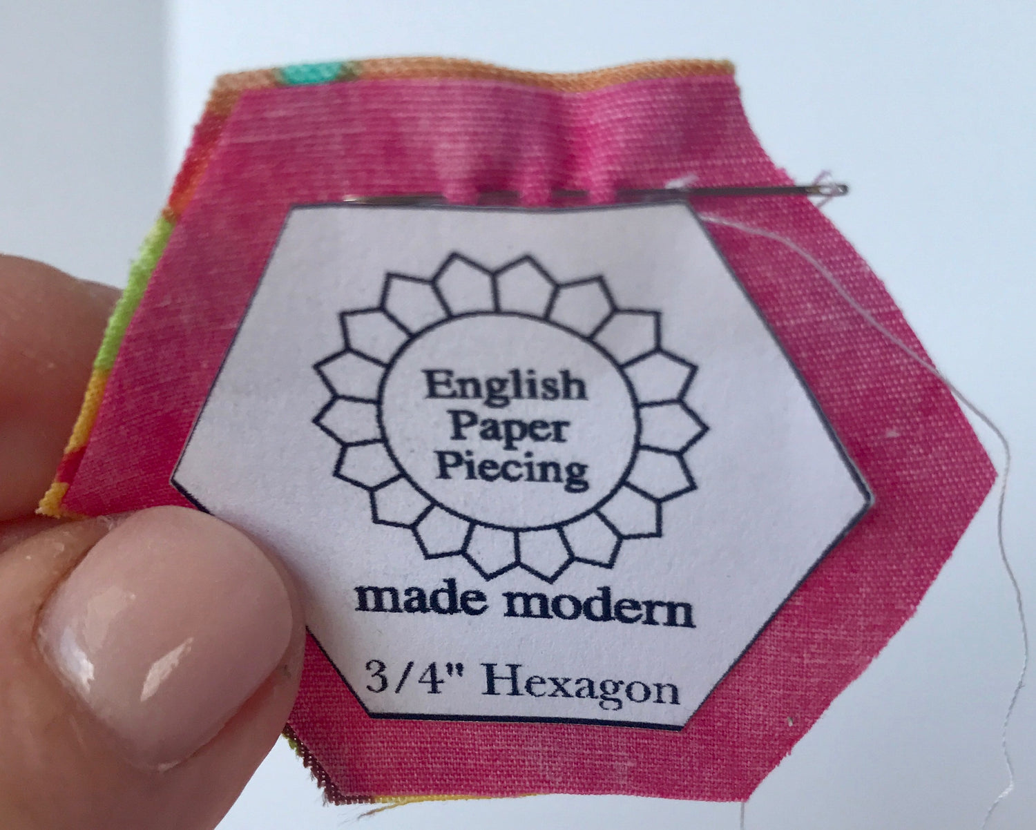 English Paper Piecing Made Modern Hexagons straight stitch my hand