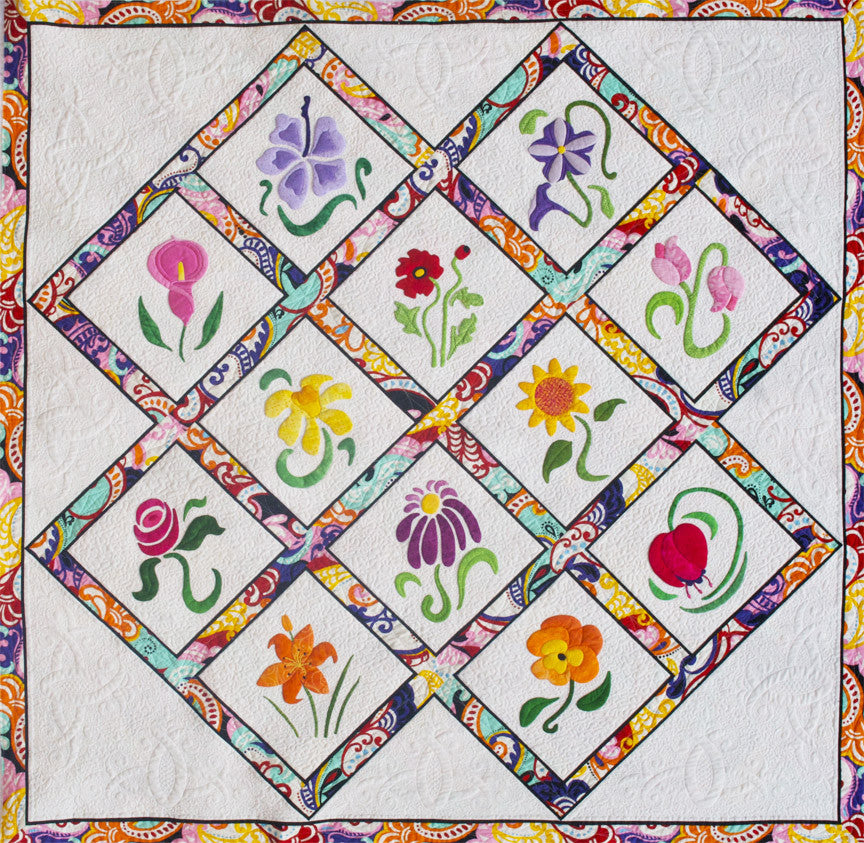 Innovative Appliqué Sew Simple Series Quilt Pattern 12 Flowers